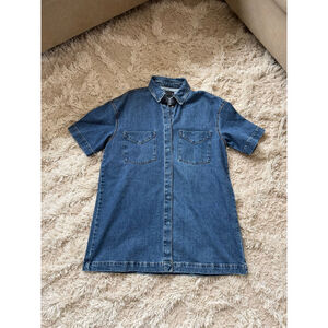 Women's ASOS DESIGN Blue Denim Short Sleeve Mini Dress Size 8